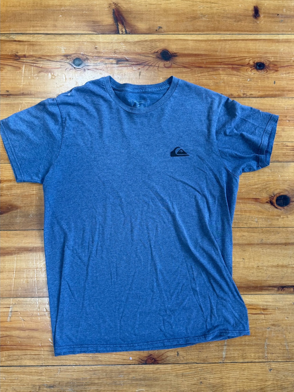 Quiksilver Men's Blue Heather Short Sleeve Logo Tee